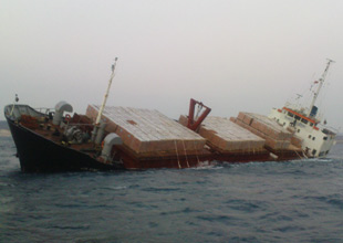 Batan yük gemisinde 30 kusur bulundu