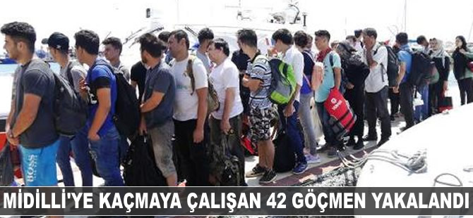 Midilli'ye kaçmaya çalışan 42 göçmen yakalandı