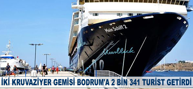 İki kruvaziyer gemisi Bodrum'a 2 bin 341 turist getirdi