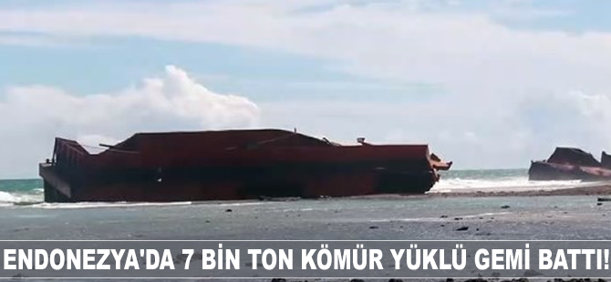 Endonezya'da kömür yüklü gemi battı