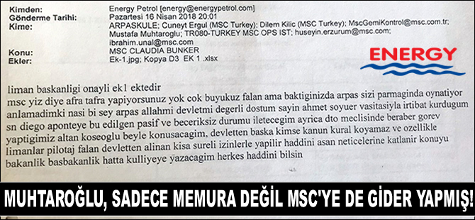 Mustafa Muhtaroğlu'nun MSC'ye de gider yaptığı ortaya çıktı