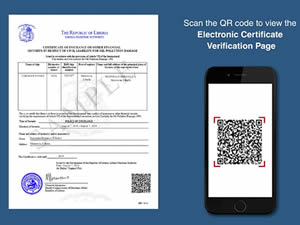 Liberya, sertifikalarda 'QR CODE' uygulamasına geçti