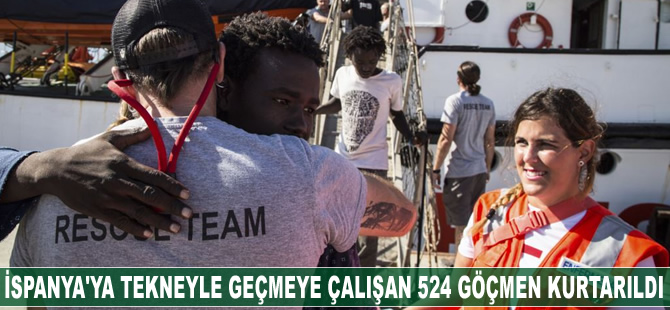 İspanya’ya tekneyle geçmeye çalışan 524 göçmen kurtarıldı