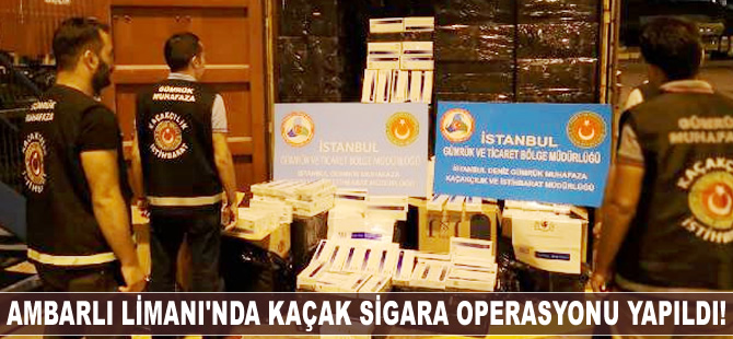 Ambarlı Limanı'nda bir gemiye kaçak sigara baskını yapıldı