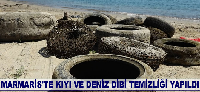 Marmaris'te kıyı ve deniz dibi temizliği yapıldı