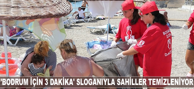 'Bodrum için 3 Dakika' sloganıyla sahiller temizleniyor