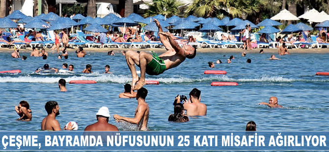 Çeşme, bayramda nüfusunun 25 katı misafir ağırlıyor
