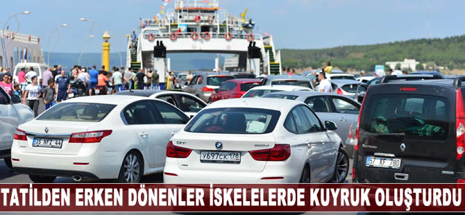Tatilden erken dönenler iskelelerde kuyruk oluşturdu