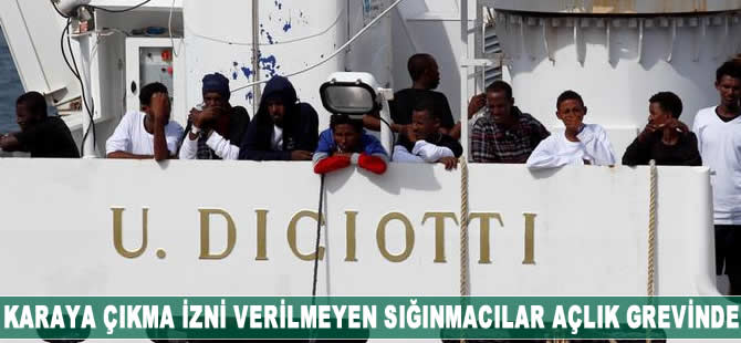 Karaya çıkma izni verilmeyen sığınmacılar açlık grevinde