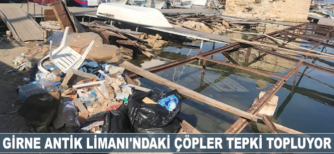 Girne Antik Limanı'ndaki çöpler tepki topluyor