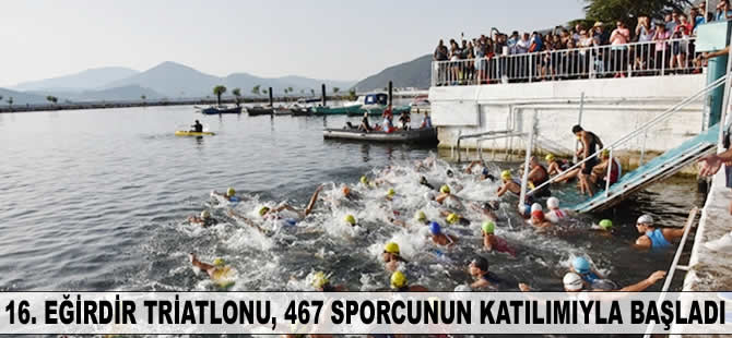 16. Eğirdir Triatlonu, 467 sporcunun katılımıyla başladı