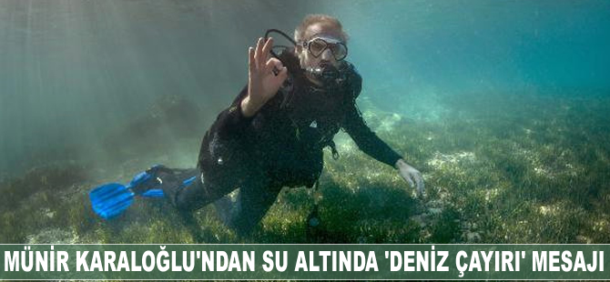 Münir Karaloğlu'ndan su altında 'Deniz Çayırı' mesajı