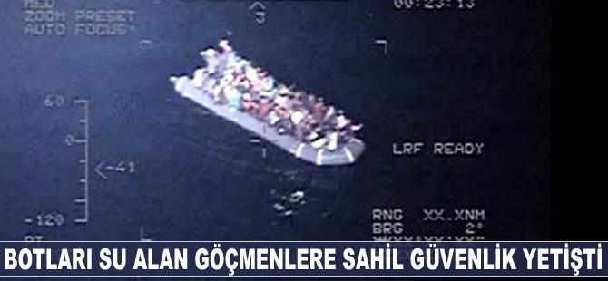 Botları su alan göçmenlere Sahil Güvenlik yetişti