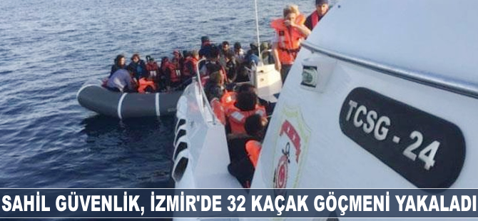 Sahil Güvenlik, İzmir'de 32 göçmeni yakaladı