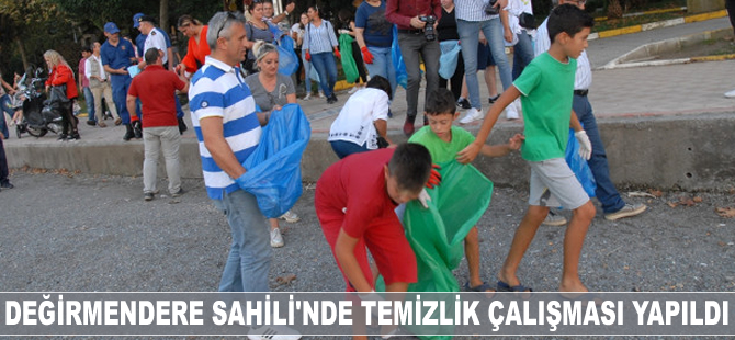 Değirmendere Sahili'nde temizlik çalışması yapıldı