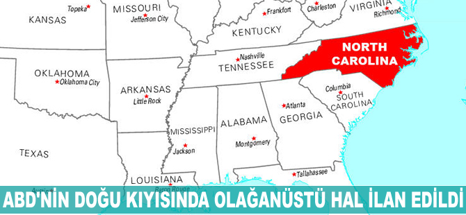 ABD'nin doğu kıyısında olağanüstü hal ilan edildi