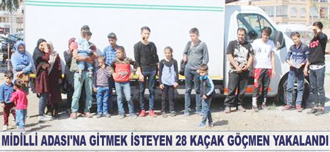 Ayvalık'ta 28 kaçak göçmen yakalandı