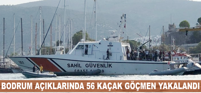 Bodrum açıklarında 56 kaçak göçmen yakalandı