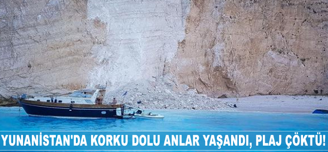 Yunanistan'da korku dolu anlar yaşandı, ünlü plaj çöktü!