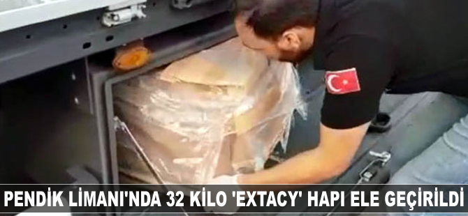 Pendik Limanı'nda 32 kilo 'Extacy' hapı ele geçirildi