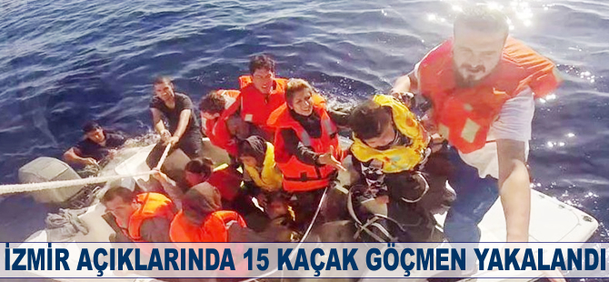 İzmir’de 15 kaçak göçmen, fiber teknede yakalandı