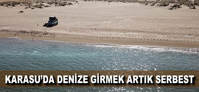 Karasu'da denize girmek artık serbest