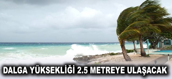 Dalga yüksekliği 2.5 metreye ulaşacak