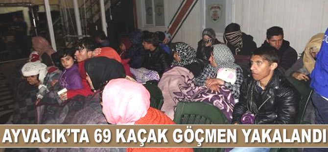 Sahil Güvenlik ekipleri, Ayvacık’ta 69 kaçak göçmen yakaladı