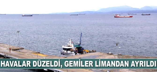 Sinop’ta havalar düzeldi, gemiler limandan ayrıldı