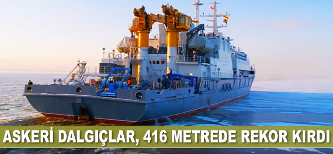 Rus askeri dalgıçlar, 416 metre dibe iniş yaparak rekor kırdı