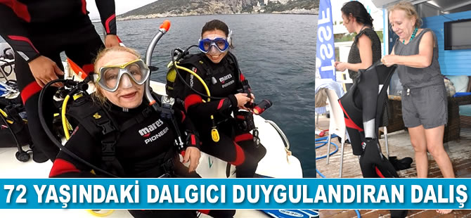 72 yaşındaki Fransız dalgıç Marie France Pape, gençlere taş çıkartıyor