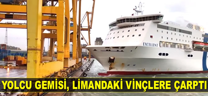Barcelona’da Excellent adlı yolcu gemisi, limandaki vinçlere çarptı