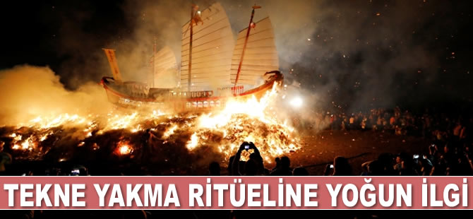 Tayvan'da tekne yakma ritüeline yoğun ilgi