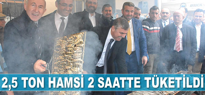 Sinop'ta 2,5 ton hamsi 2 saatte tüketildi