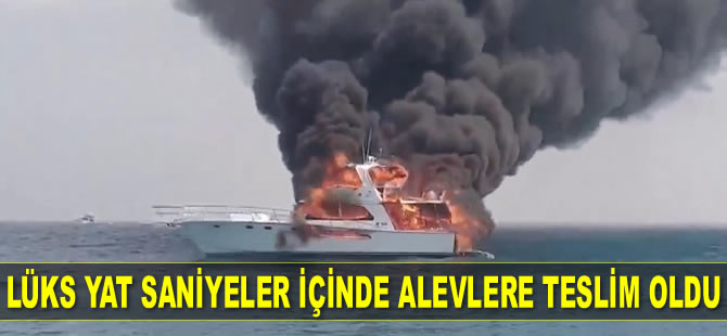 Avustralya'da lüks yat saniyeler içinde alevlere teslim oldu