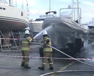 Çeşme Marina’da yangın tatbikatı gerçekleştirildi