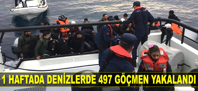 1 haftada denizlerde 497 göçmen yakalandı