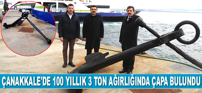 Çanakkale’de 100 yıllık çapa bulundu
