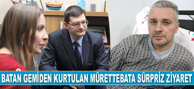 Andres Gregorio Nunez, batan gemiden kurtulan mürettebatı ziyaret etti