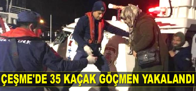 Çeşme’de 35 kaçak göçmen yakalandı