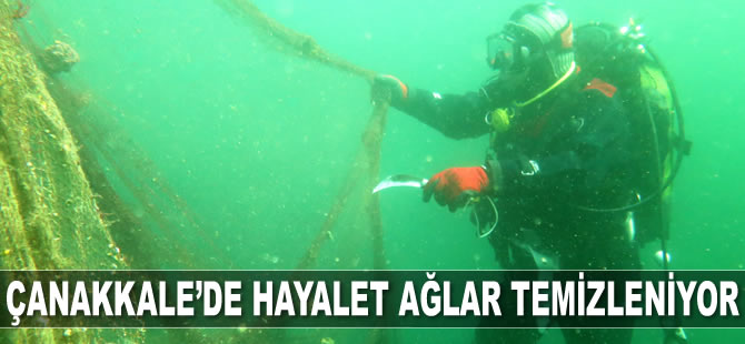 Çanakkale’de hayalet ağlar temizleniyor
