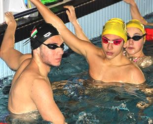 Ukrayna ve Türkiye Yüzme Milli Takım sporcuları, Erzurum’da kampa girdi