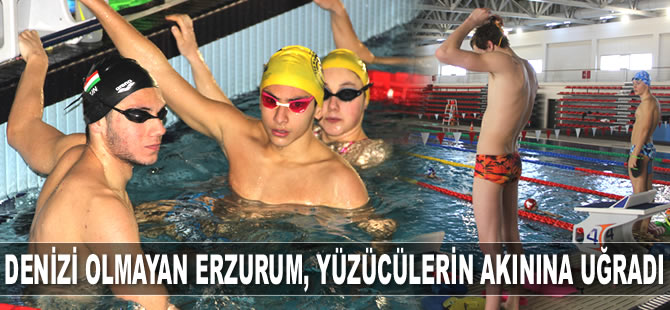 Ukrayna ve Türkiye Yüzme Milli Takım sporcuları, Erzurum’da kampa girdi