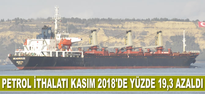 Petrol ithalatı, Kasım 2018’de yüzde 19,3 azaldı