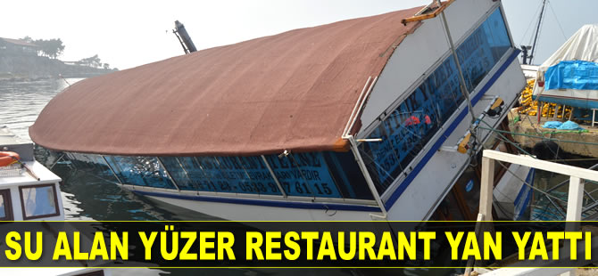 Erdek'te ‘Hacı Veysel’ isimli restaurant teknesi yan yattı