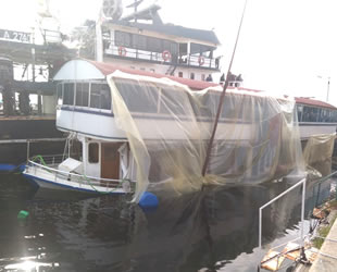 Erdek'te batan ‘Hacı Veysel’ isimli restaurant teknesi kurtarıldı