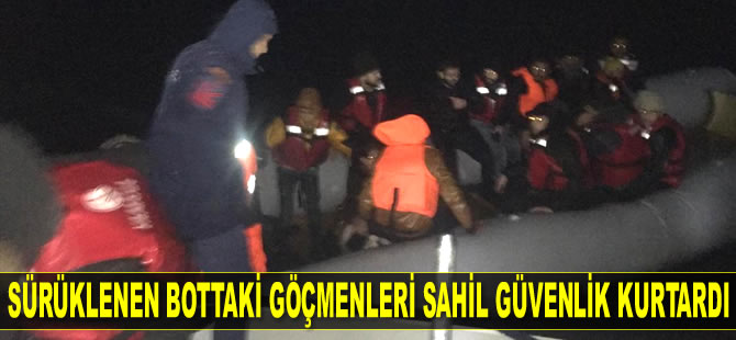 Gökçeada’da sürüklenen bottaki göçmenleri Sahil Güvenlik kurtardı