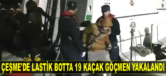 Çeşme'de lastik botta 19 kaçak göçmen yakalandı