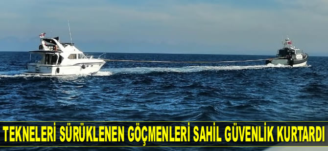 Didim’de tekneleri sürüklenen göçmenleri Sahil Güvenlik kurtardı