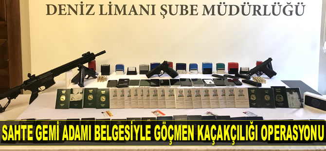 Sahte gemi adamı belgesiyle göçmen kaçakçılığı yapan 10 kişi gözaltına alındı